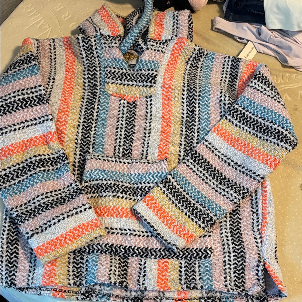 Striped Multicolor woven hoodie